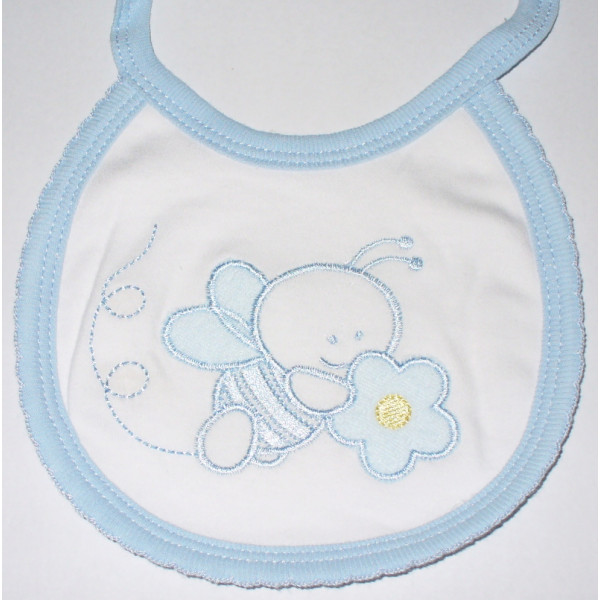 Light Blue Baby Bib - Bee